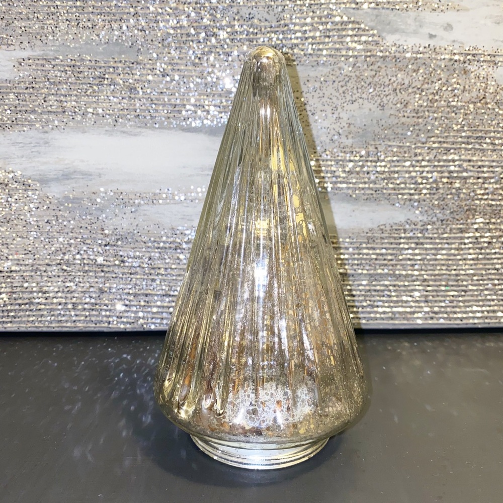 Silver Glam Mercury Glass Light Up Christmas Trees - Picture 3 of 6
